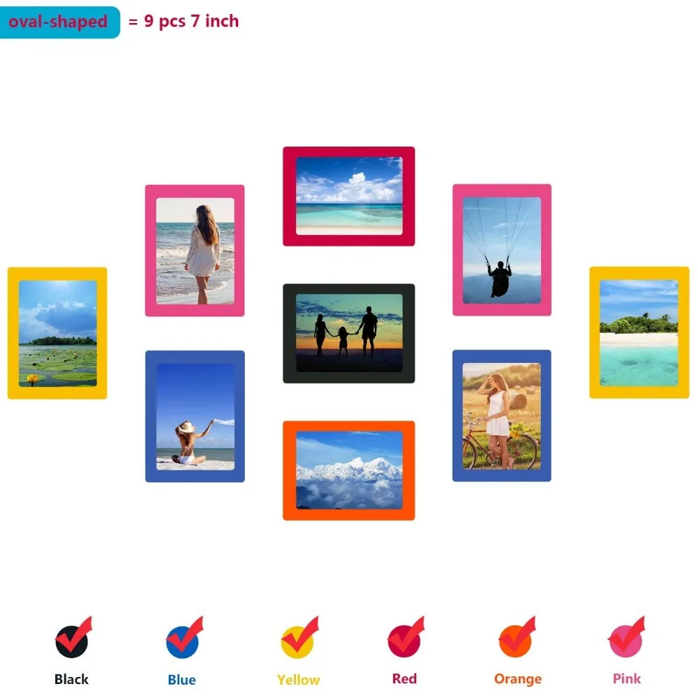 6 шт. разноцветные фоторамки идеи Магнитная белая доска композитная семейная
