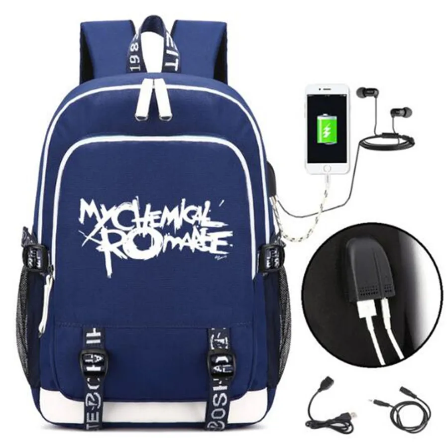 My Chemical Romance Punk Rock печати рюкзак для мужчин рюкзаки студентов школьные ранцы Bagpack сумка для ноутбука - Цвет: Style 2