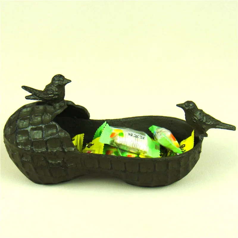 Foundry Iron Peanut Model Storage Box Decorative Metal Bird Lovers Figurine Home Organizer Bin Boutique Gift and Craft Ornament | Дом и сад