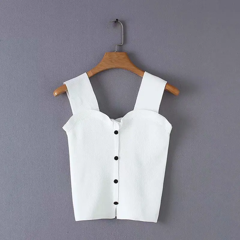 Модный женский жилет с тонкими лямками в европейском и американском стиле falbala