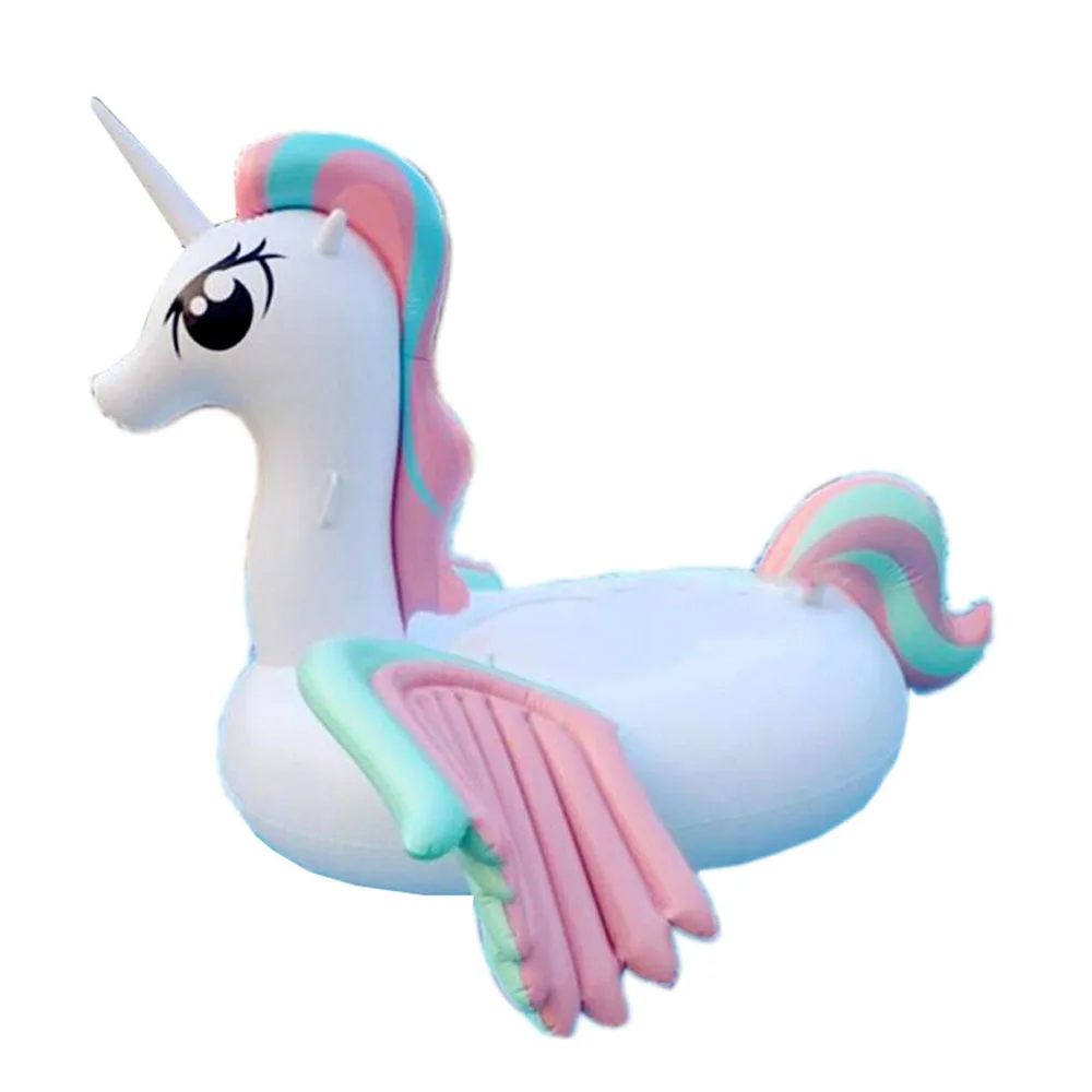 210 см гигантский плавательный бассейн надувной пони Единорог Pegasus Floaties надувные водные игрушки надувной матрас Boia Piscinas - Цвет: candy