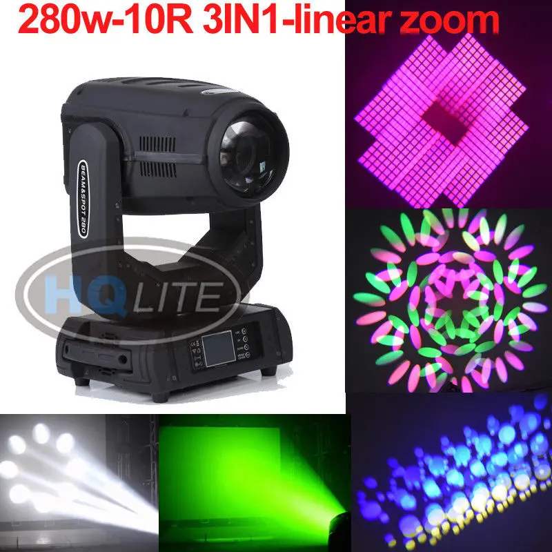 280w 10R луч/пятна/мыть 3IN1 DMX512 перемещающаяся головка светильник Профессиональный