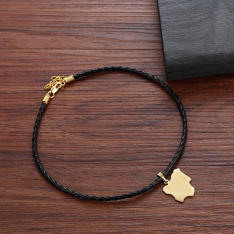 Shamty Нигерия карта чокер ожерелье кулон золотой цвет украшения Африки бренд