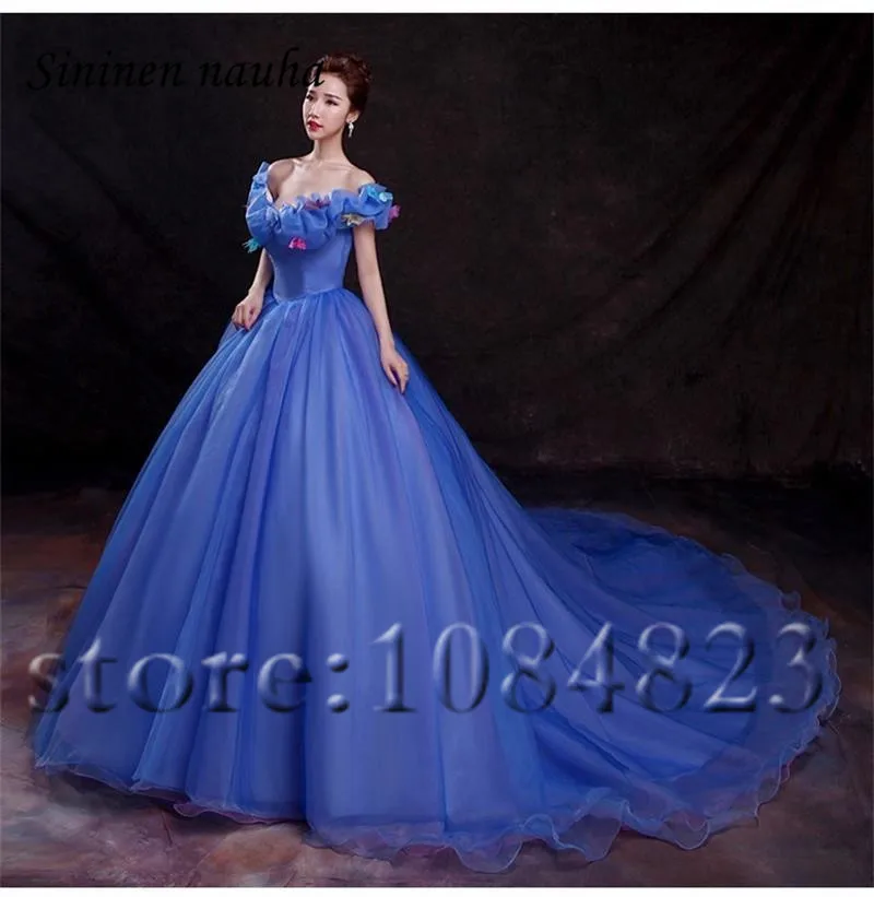 Платье для выпускного вечера Cinderella синее бальное платье с открытыми плечами