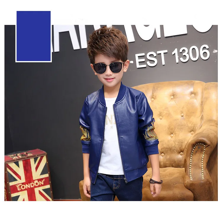Giacca in pelle per bambini moda primavera e autunno Ragazzi Ragazze in pelle babero in pelle giacca corta in pelle