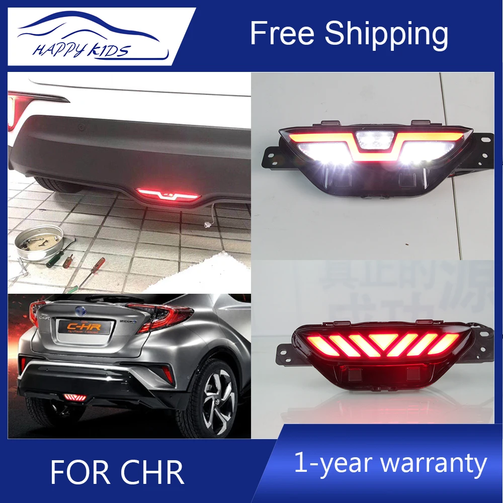 Стайлинг автомобиля светодиодный бампер для Toyota CHR зеркальный отражатель лампа