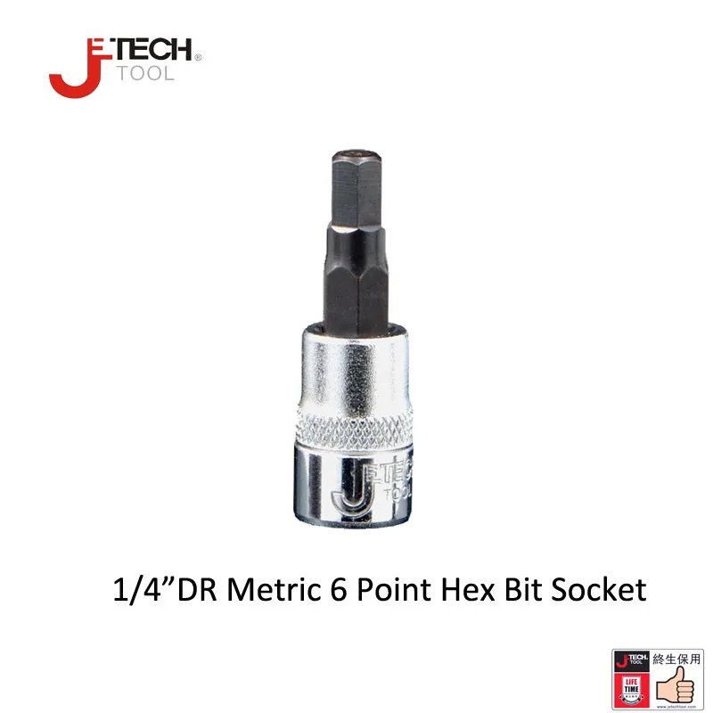 Jetech 1 шт. 1/4 дюйма метрический ударный шестигранный квадратный 6 точечный сокет