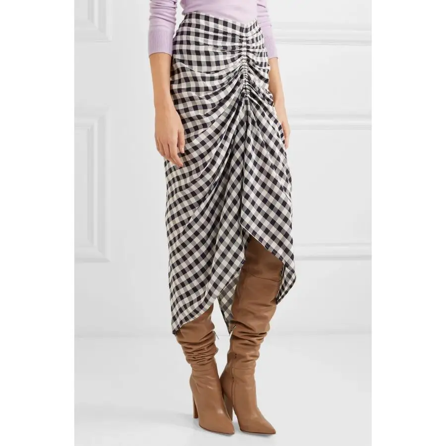 Cakucool Новая летняя юбка в черный горошек белая классическая длинная