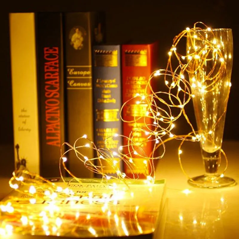 0 75 м 15 Led DIY Стеклянная винная светодиодная гирлянда в форме пробки медная