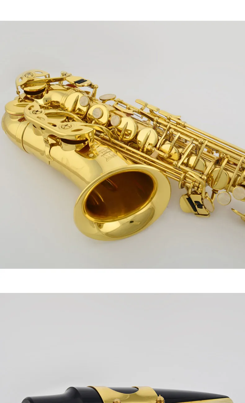 Профессиональный JAZZOR саксофон JYAS-E100G E плоский альт саксофон с бакелитовым мундштуком золотой лак Eb латунный духовой инструмент