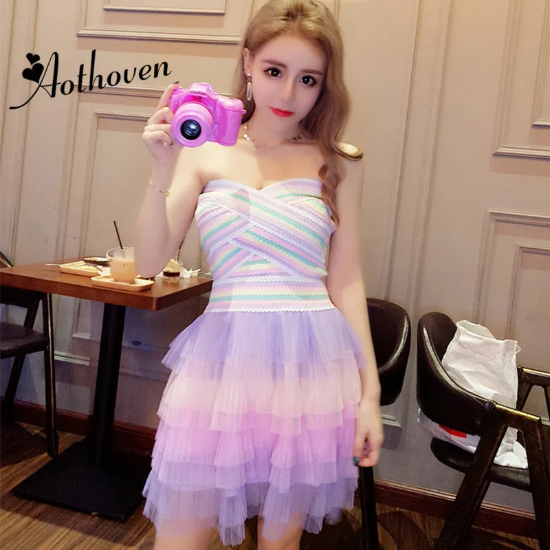 Pink Strapless Ruffles Chic Evening Gowns 2018 Women Dress Cascading Ruffle Formal Celebrity Sexy Party Prom Vestido | Женская одежда