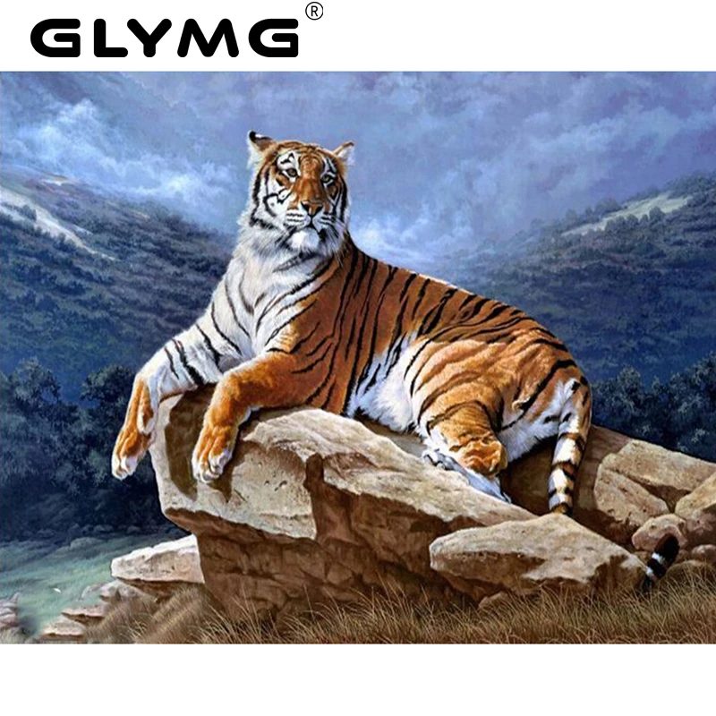 GLymg Diamond Embroidery Tiger Painted Skin Full 5d Diy Painting Cross Stitch Animal Paintings Home Decoration | Дом и сад