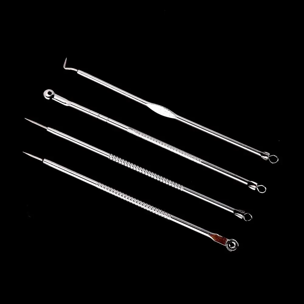 4pcs Нержавеющая сталь для удаления черных точек экстрактор угрей и комедонов иглы для удаления прыщей набор инструментов для макияжа#255327 - Цвет: 4pcs