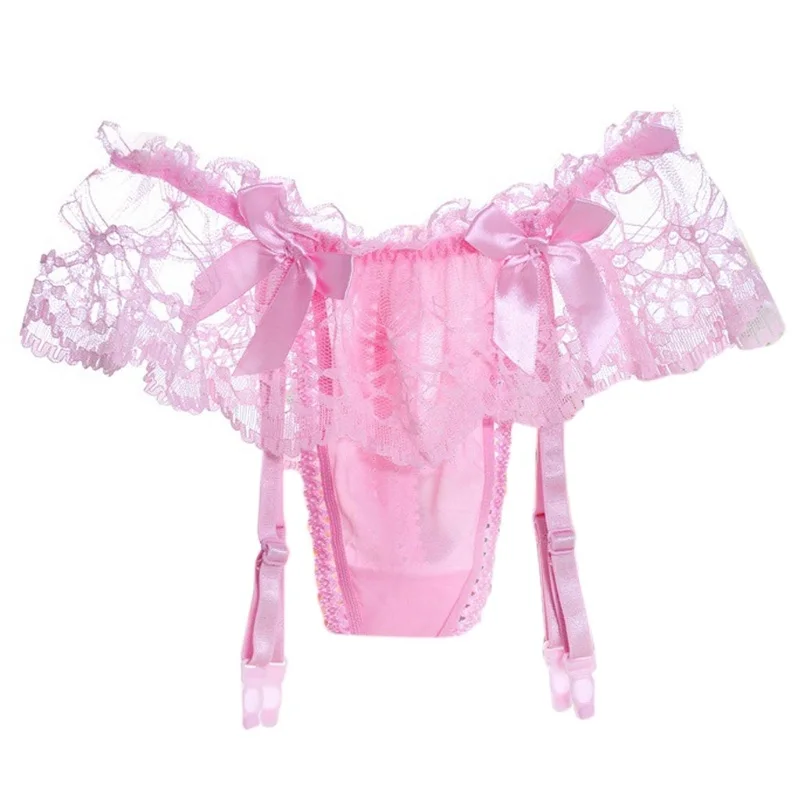 4 Pink KLV/ новые женские сексуальные платья кружева однотонный тонкий сексуальный чулок стринги подвязки чулки с поясом комплект нижнего белья с бантом - Цвет: 4 Pink