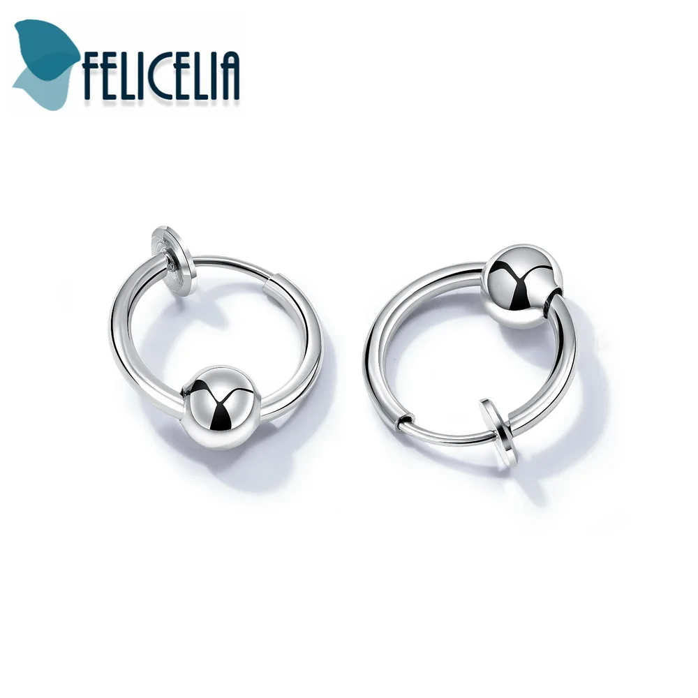 Серьги-клипсы Felicia из нержавеющей стали черного цвета для женщин и мужчин без