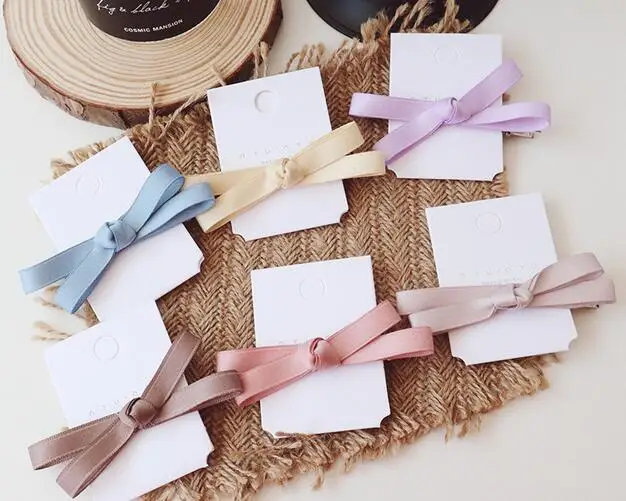 2019 Новая мода Макарон цвет розовый заколки ручной работы хлопок лента бант для