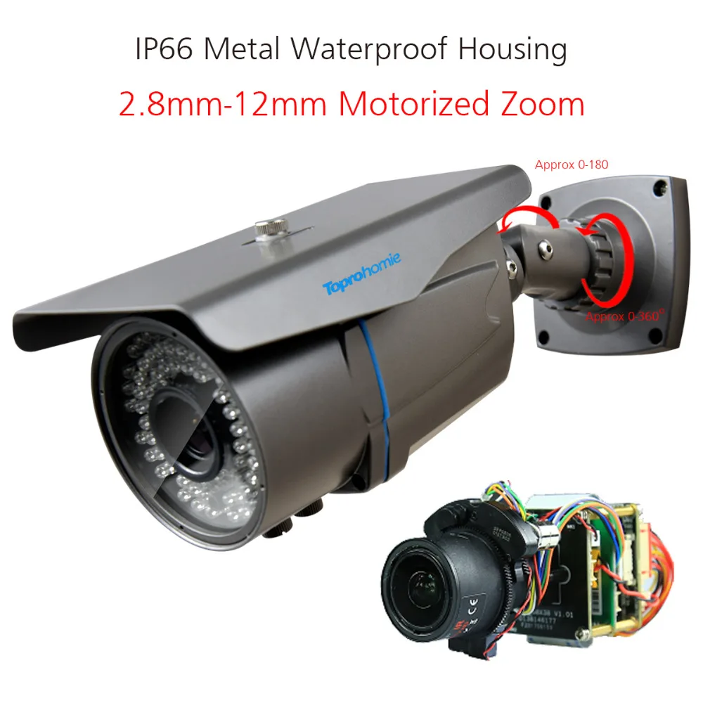 IP камера TOPROHOIME уличная Водонепроницаемая с автофокусом 2 МП HD 48 В 1080P 8 12 мм|Камеры