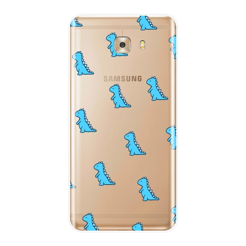 Каваи динозавры мультфильм Забавный чехол для телефона Samsung Galaxy C9 C7 C5 Pro