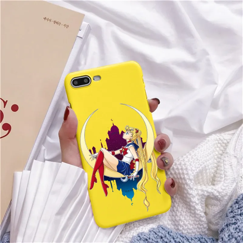 TPU Роза аниме японское Сейлор Мун каваи Кот Caso de Telefone Para o iphone 6 Puls S 7 8 Puls X Casos Macio Voltar Capa Funda Coque - Цвет: TPU