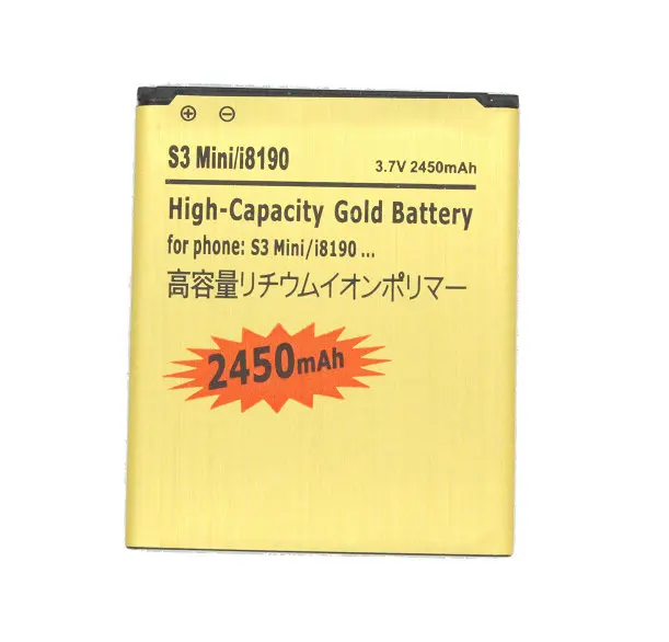 1x2450 мАч EB425161LU Золотой Сменный аккумулятор для Galaxy S3 SIII MINI S7562 S9920 I8190 I8160 J1 Mini J1mini J105H