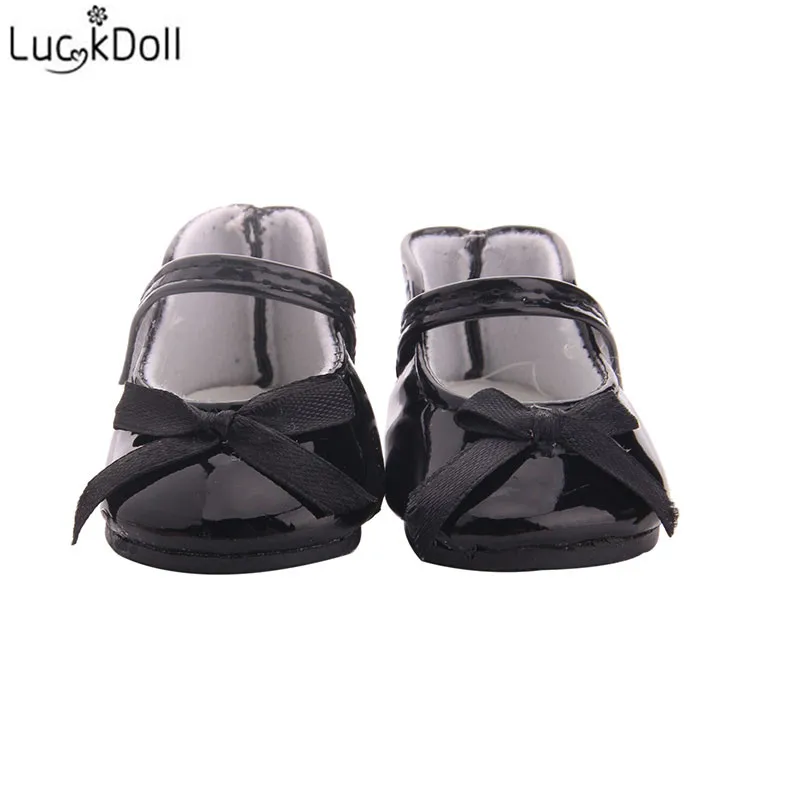 

Doll Shoes Bow Smooth And Shiny For 18 Inch American&43Cm Baby New Born Doll Our Generation , For Baby Birthday Festival Gift