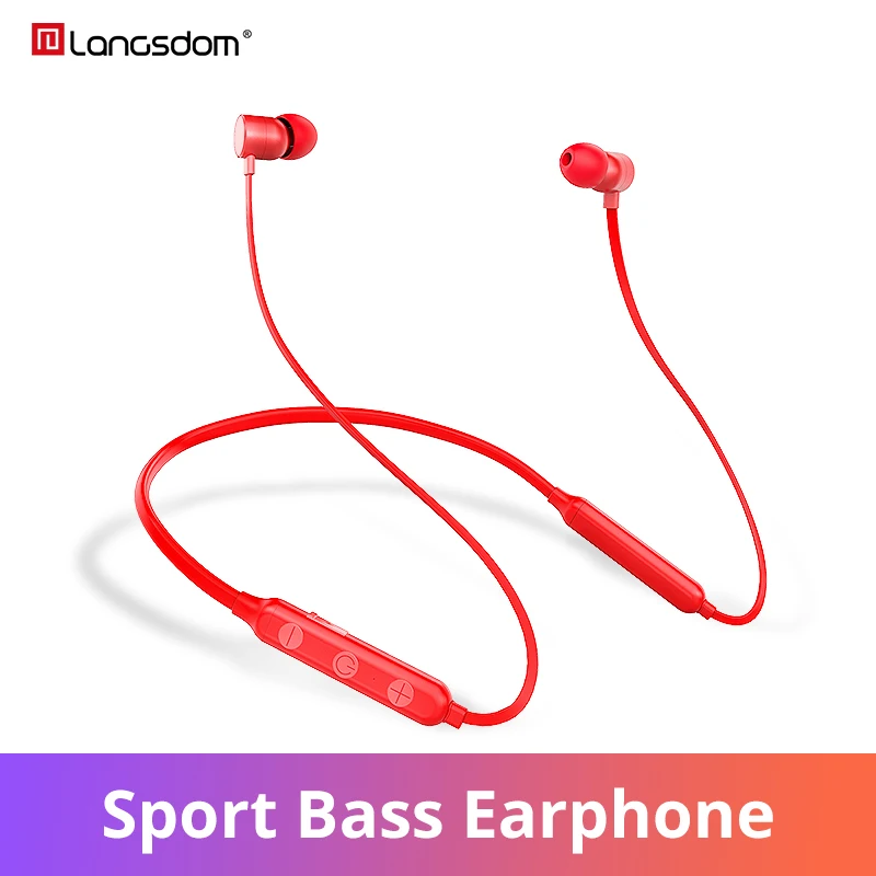Langsdom Bluetooth наушники беспроводные для Xiaomi Спорт Audifonos бас с нашейным ободом