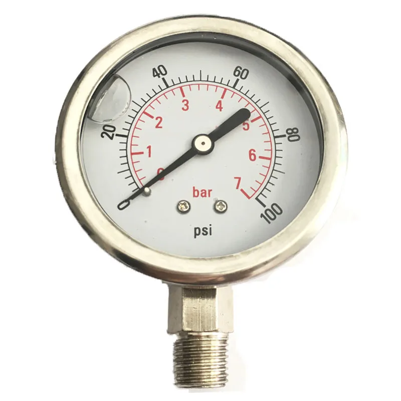 

NPT1/4 7 Bar 100 Psi Stainless Steel Liquid Filled Pressure Gauge