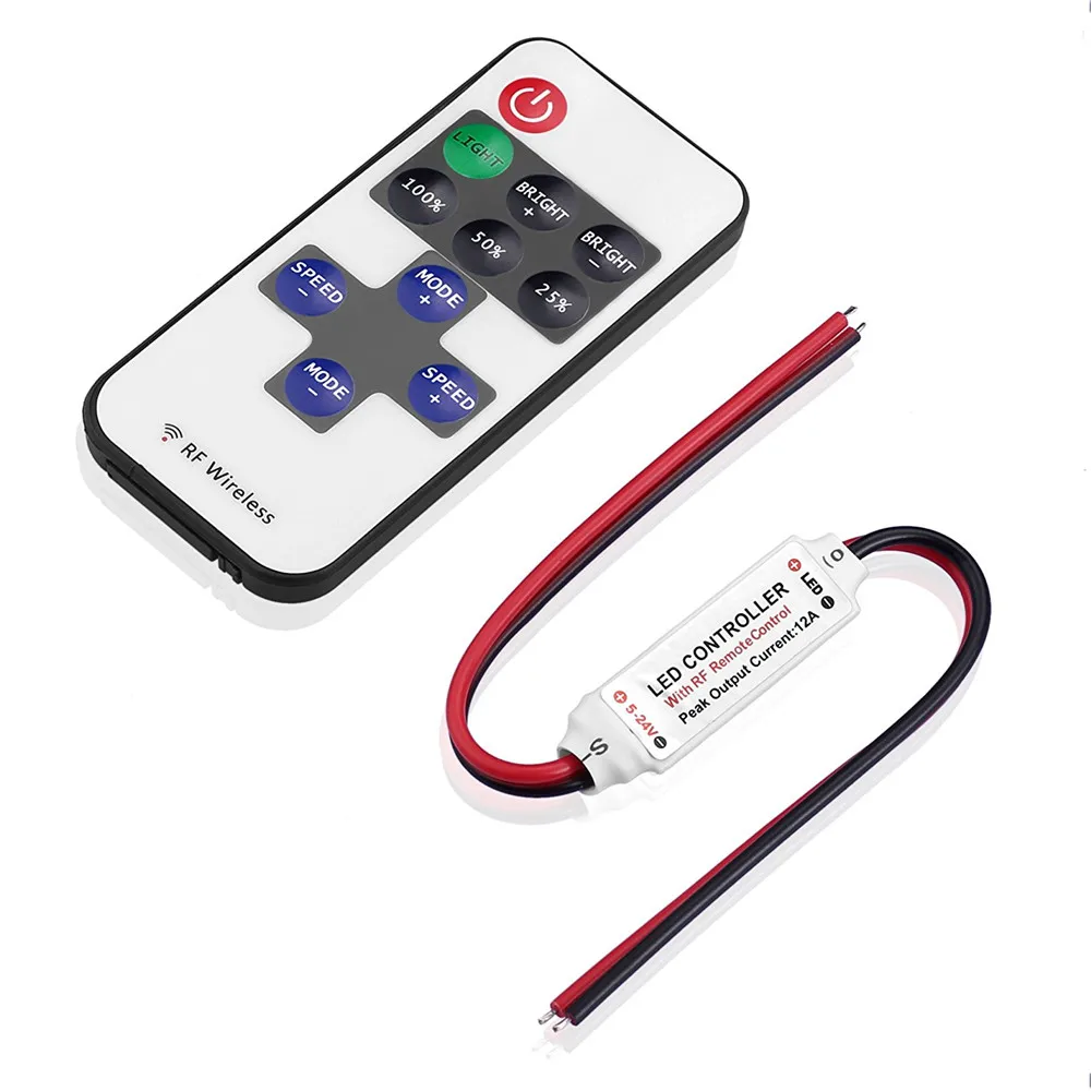 Миниатюрный светодиодный контроллер диммер + РЧ беспроводной пульт