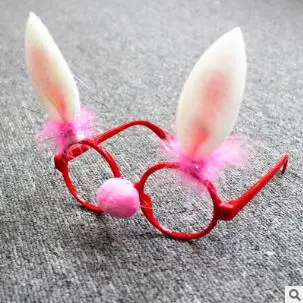 

14*5.5cm Cute play glasses rabbit plush animals toy small pendant for kids birthday gift YH1026-1