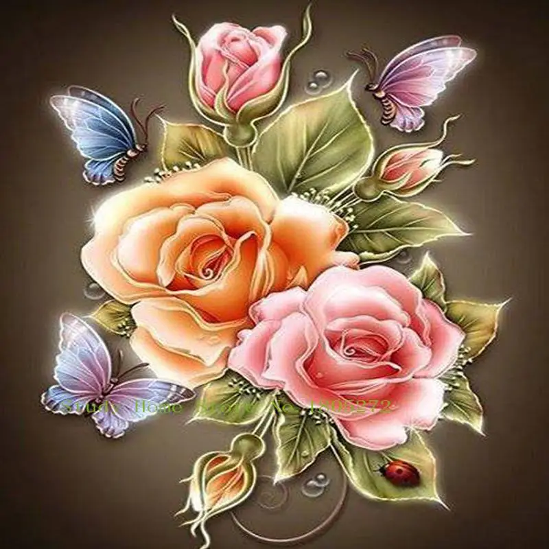 

3D Butterfly Rose Resin Products diy diamond painting Diamonds Embroidery mosaic embroidery Cross Stitch diamond pattern