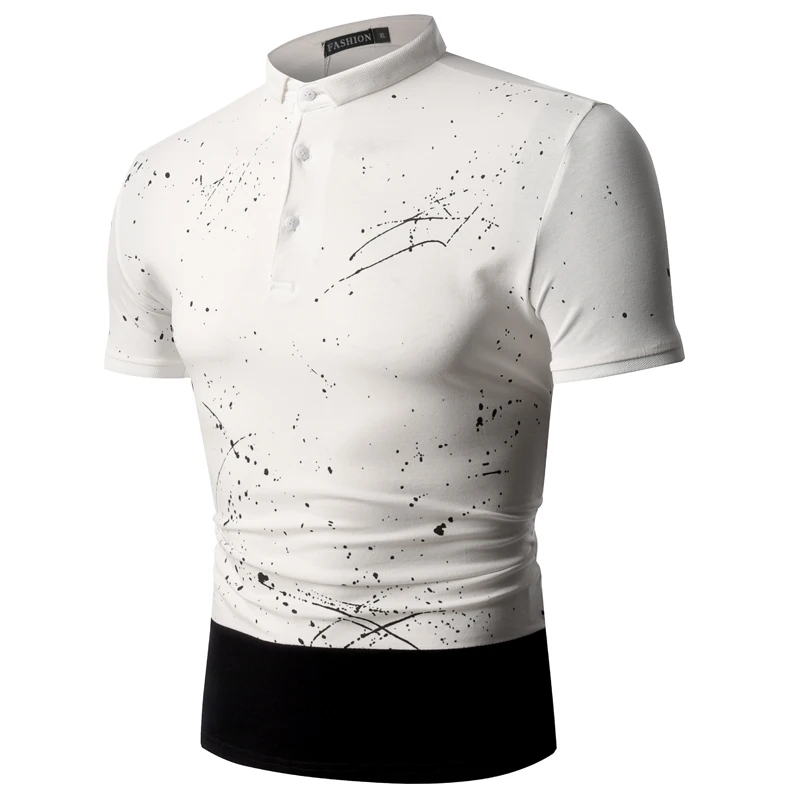 New Hot Mens Polo Shirt Brands Male printing Short Sleeve Fashion Casual Slim Breathable Polos Men Lapel Business Jerseys | Мужская
