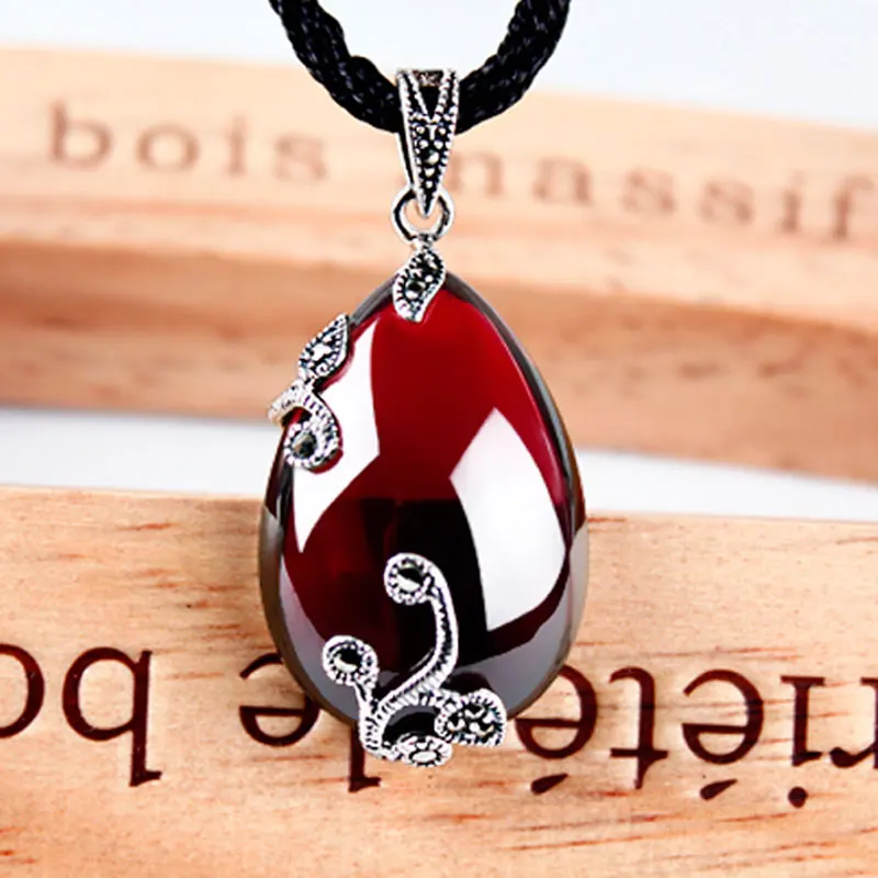 Женское ожерелье из серебра 925 пробы с красным гранатом|jewelry necklace pendants|jewelry
