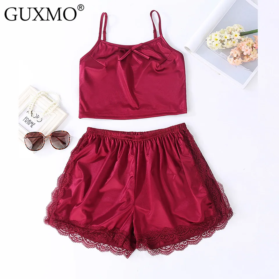 Покрытие халат с кружевной отделкой Satin Cami пижамный комплект шелковая Домашняя