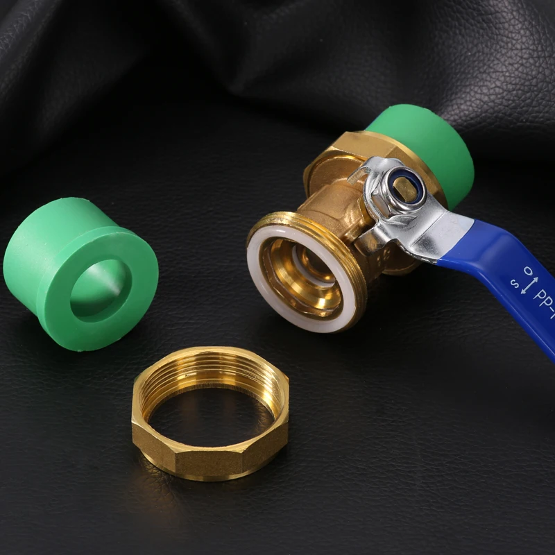 Зеленый цвет соединительный латунный шаровой клапан PPR труба соединитель для