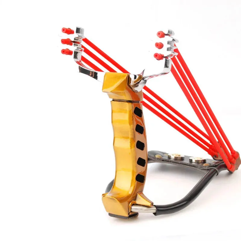 Черный Рогатка Sling Shot из алюминиевого сплава лук катапульты игры Охота