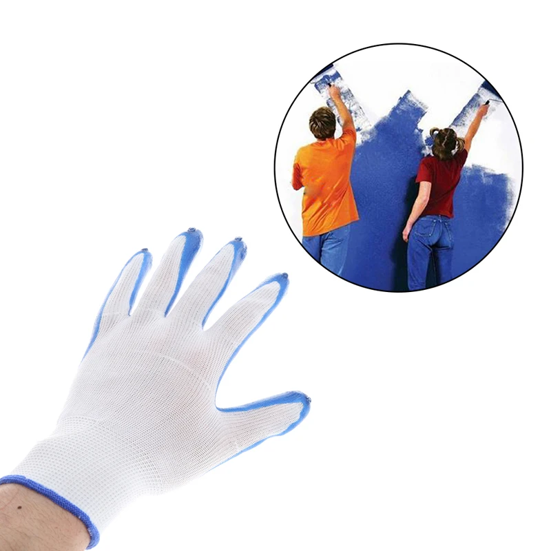 1 пара трикотажных наручных резиновых перчаток из ПВХ для работы в саду и ремонта