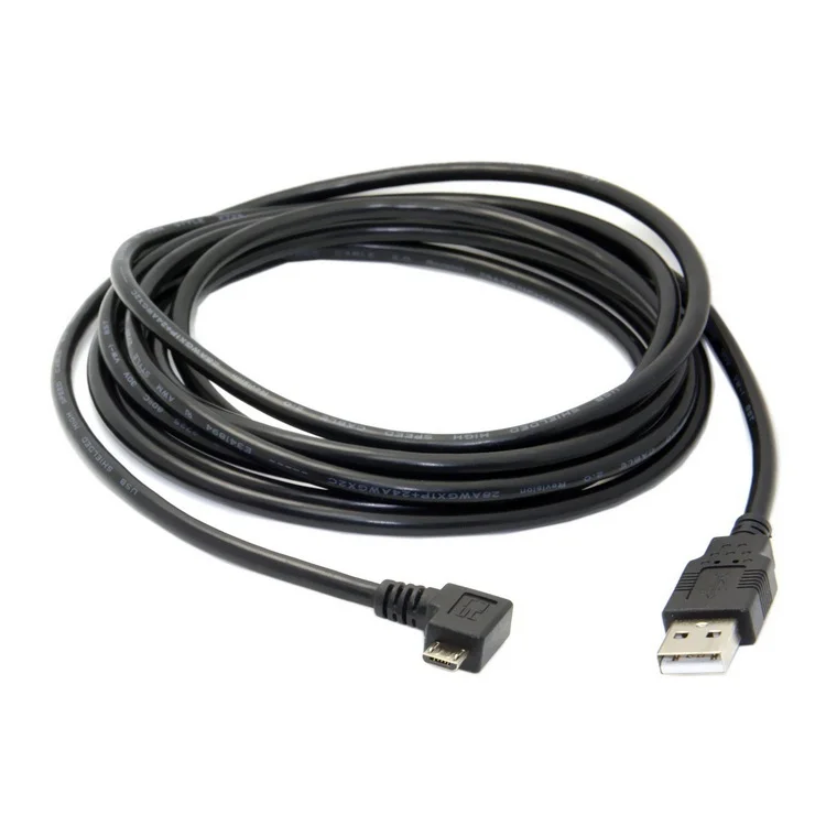 Кабель для зарядки и передачи данных со штекером Micro USB (штекер) под углом 90