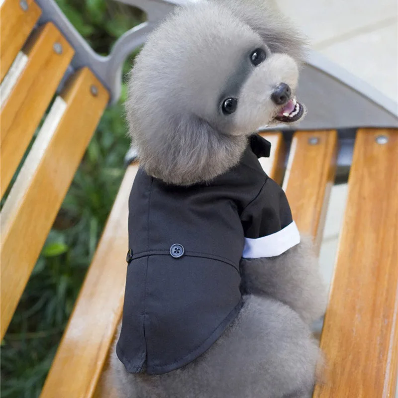 Лидер продаж одежда для собак кошек щенков Свадебный костюм смокинг рубашка с - Фото №1
