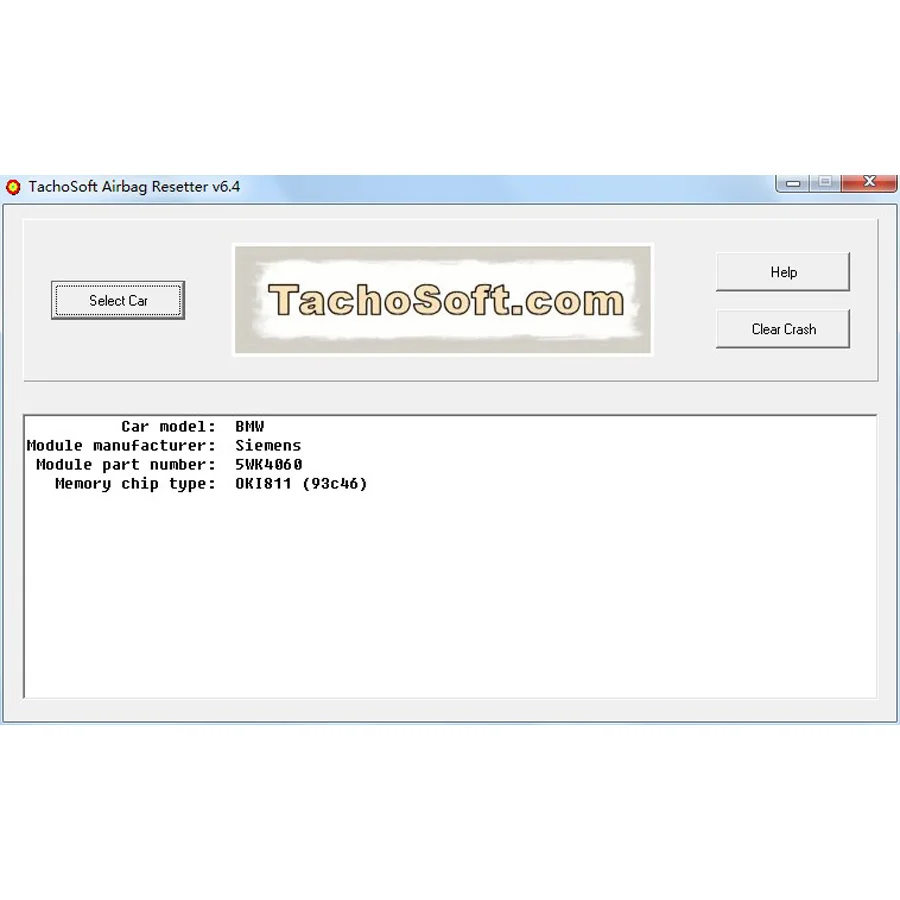 Новейший ресеттер подушки безопасности Tachosoft V6.4 для удаления Crashdata из отвалов подушки безопасности ЭБУ