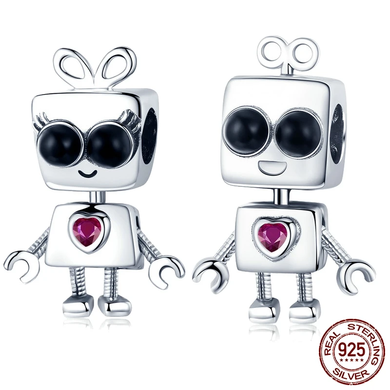 MYBEBOA/горячая распродажа Стерлинговое Серебро 925 пробы Tick Tock Robot для девочек и