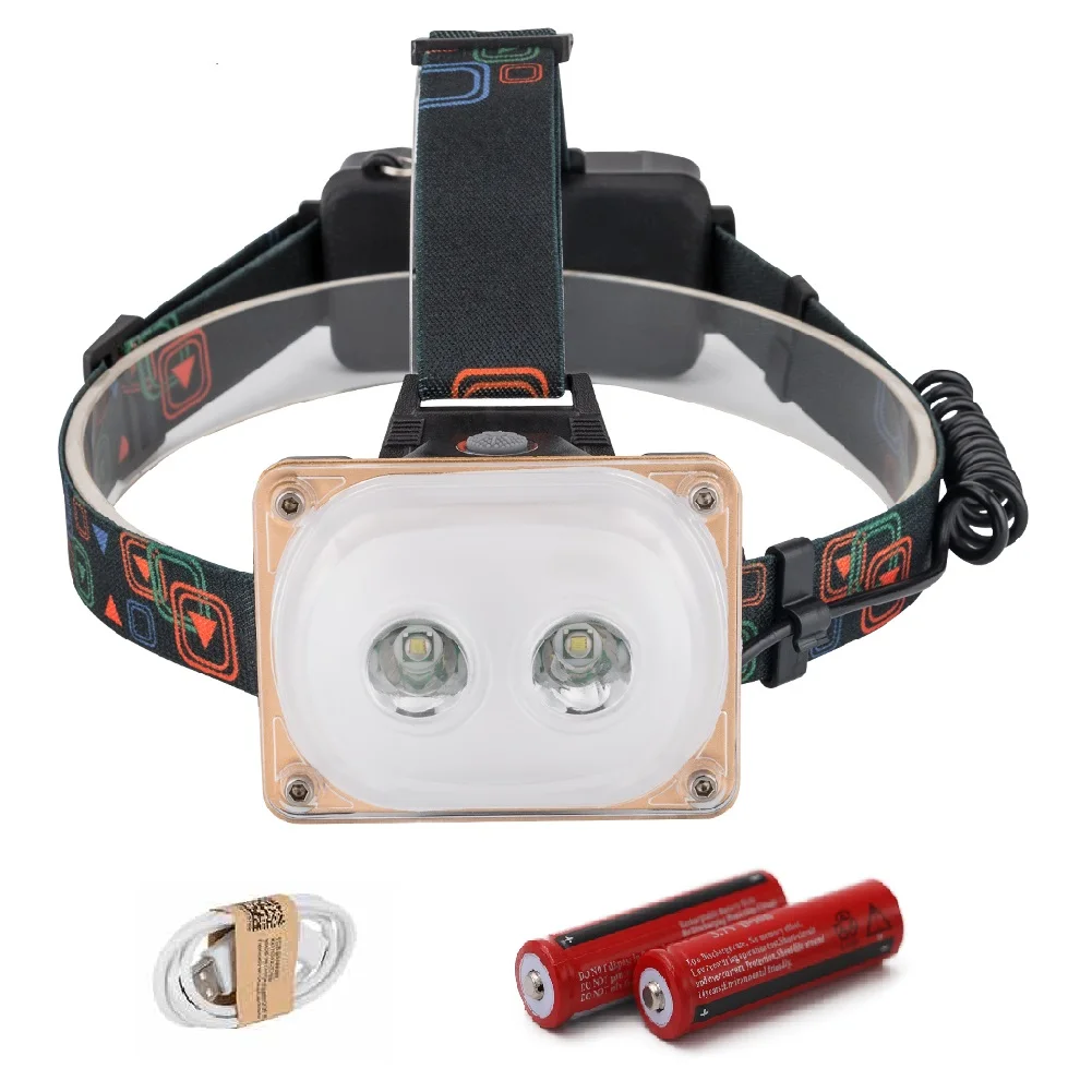 

Налобный фонарь СИД водонепроницаемый, 18650 лм, 2 * T6, 3 режима, перезаряжаемый