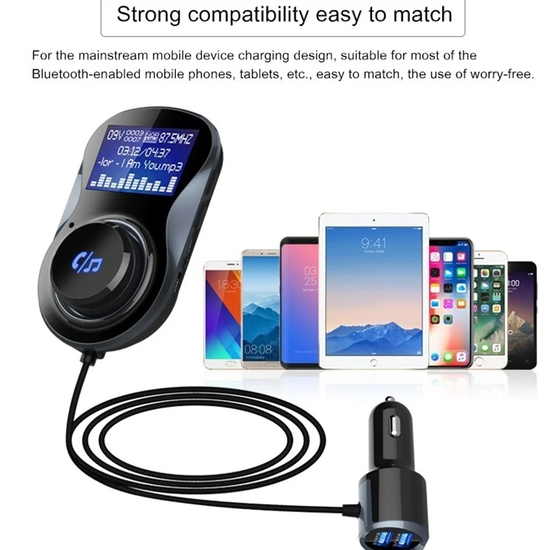 Новые Горячие Bluetooth Handsfree Car Kit Музыка MP3 плеер fm передатчик Dual USB Зарядное