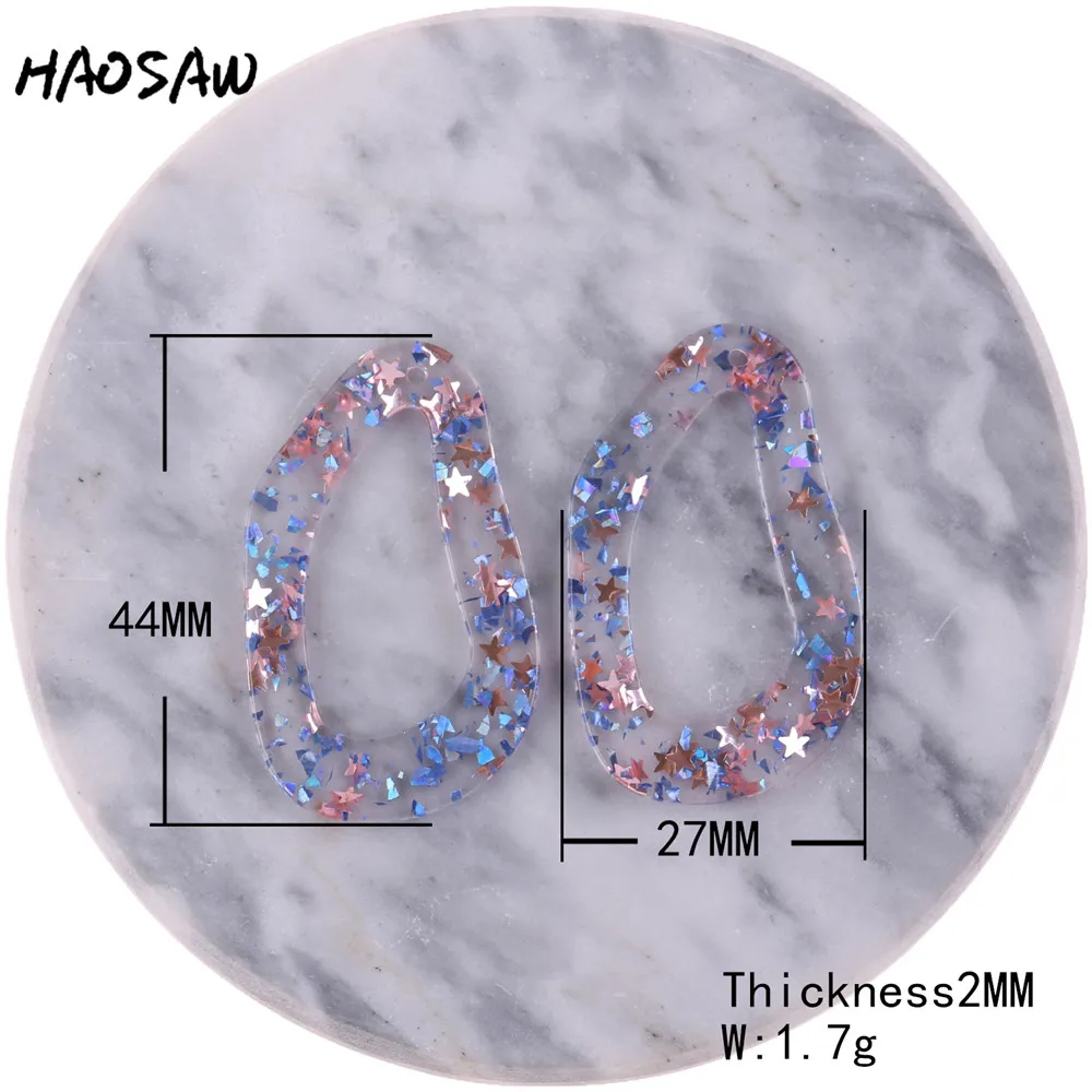 Асимметричные аксессуары HAOSAW 27*44 мм 6 шт./лот блестящая уксусная кислота