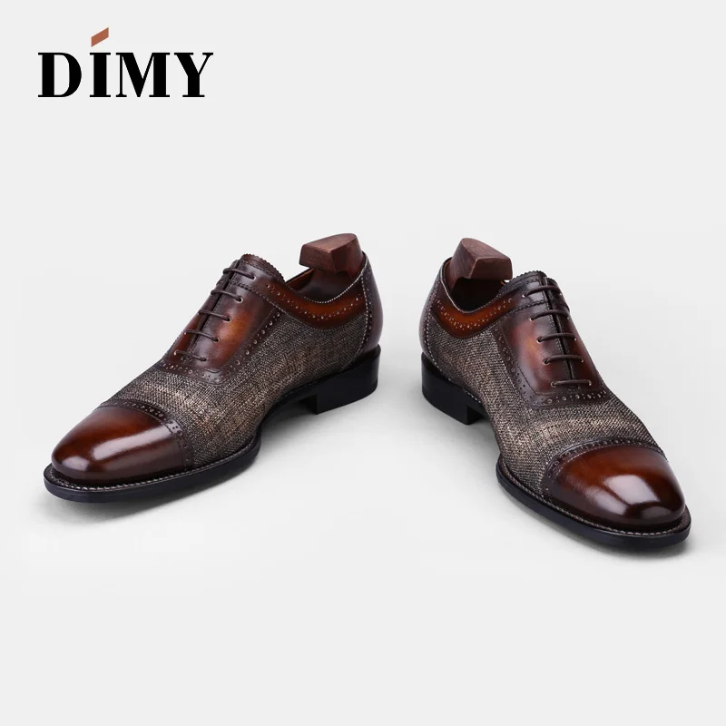 DIMY 2019 British business dress shoes color men's Oxford with leather breathable handmade | Обувь