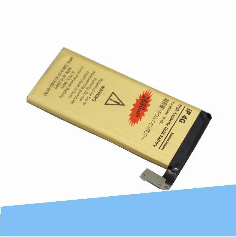 ISkyamS 1x2680 мАч 0 нулевой цикл сменный литий-полимерный золотой аккумулятор для iPhone 4