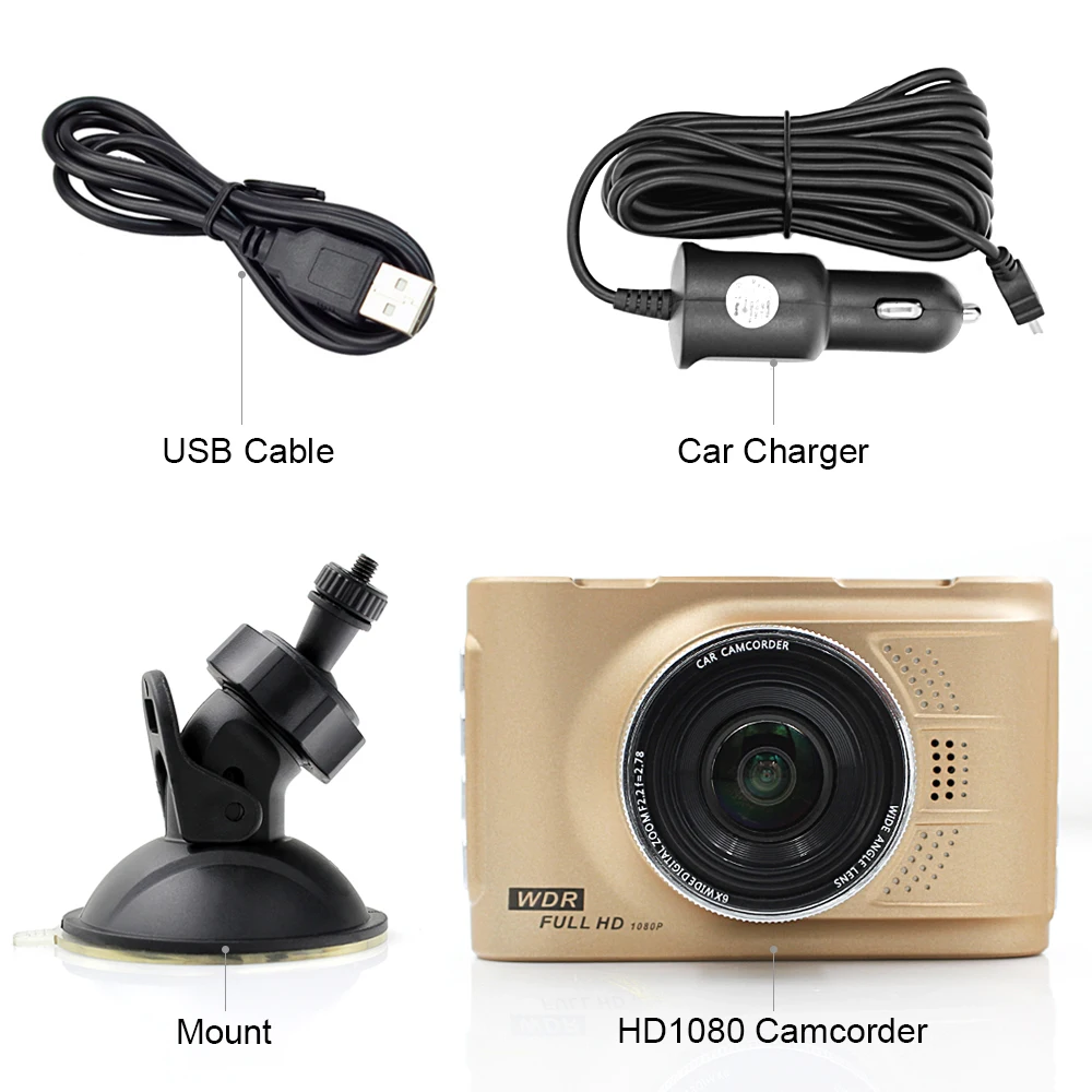 Original Car DVR Novatek 96223 Podofo FH03 Camera 3.0 inch Full HD 1080P Recorder WDR G-sensor Registrator Dashcam |