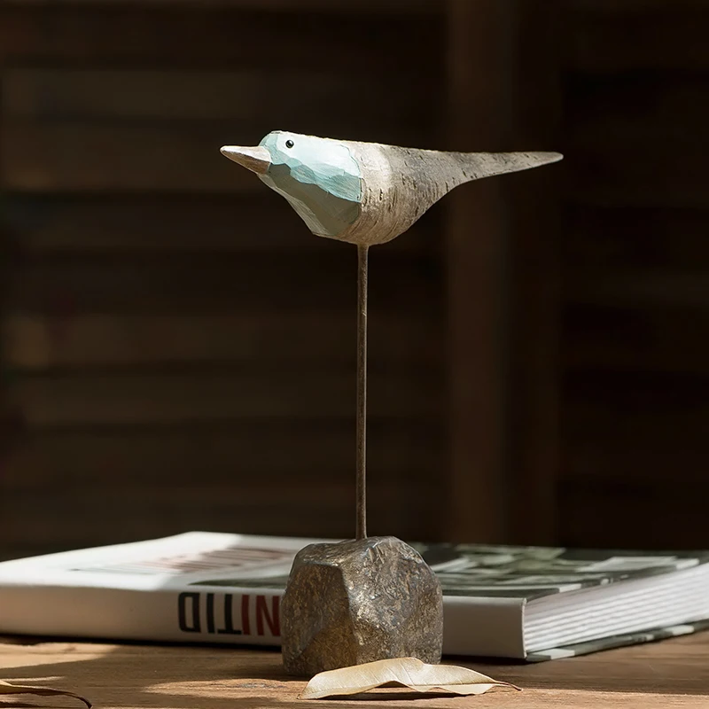 

Pastoral Style Resin Seabirds Decor Home Window Creative Decoration Wine Cabinet Vintage Birds Crafts Sent Friend Art Figurines