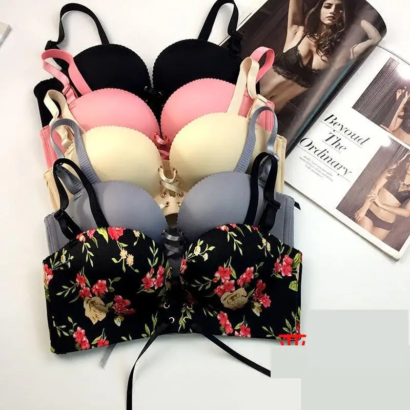 50 PCS LB Sexy Bra Wireless Thick Adjusted Straps Push Up Bra Women Seamless Underwear Women Palm Massage Bra Lingerie