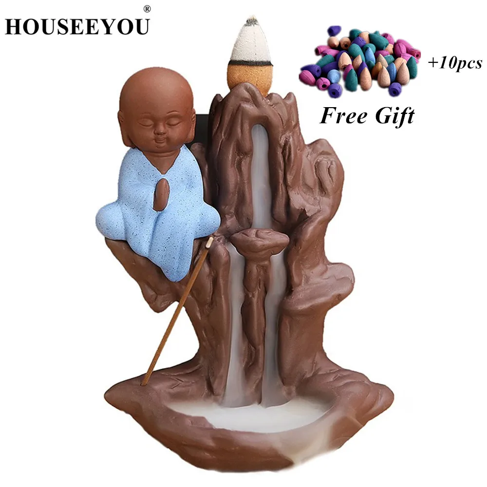 Houseyou горная горелка для благовоний маленький Монах Будда задний поток