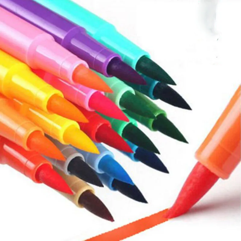 

12 Color Soft Head Watercolor Pen Color Portable Set 17 Cm Long child Environmentally Friendly Non-Toxic Washable Painting Pen
